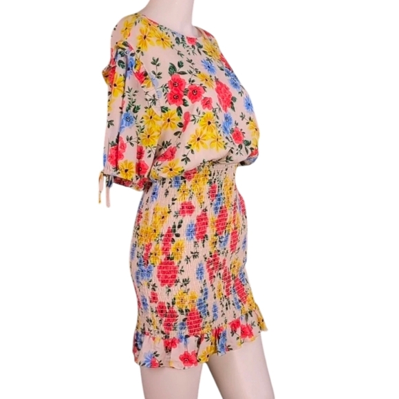 Lost + Wander Center Of Attention Dress, Floral, Smocked Ruffled Skirt - Picture 1 of 11